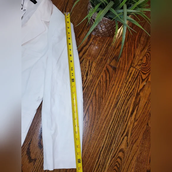 Zara Ecru Linen Blend Belted One Button Blazer - Picture 12 of 16